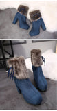 Winter Shoes Women High Heels Boots Fur Warm Shoes Boots for Women Winter High Heels Super Square High Heel 10cm A1658 MartLion   