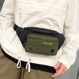 Casual Men's Chest Bags Multi-Function Crossbody Waist Pack Nylon Zipper Phone Pouch Hip Fanny Pack Short Travel Mart Lion   