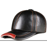 Spring genuine leather baseball cap in men's warm real cow leather caps hats MartLion 12 adjustable 