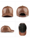Spring genuine leather baseball cap in men's warm real cow leather caps hats MartLion   