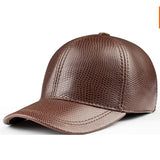 Spring genuine leather baseball cap in men's warm real cow leather caps hats MartLion 19 adjustable 