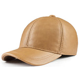 Spring genuine leather baseball cap in men's warm real cow leather caps hats MartLion 20 adjustable 