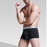 Men's underwear, scrotum support bag function, modal u convex separated boxers Mart Lion Black L 