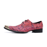Pink Men's formal shoes leather oxford dressing wedding brogues office lace up de hombre MartLion   
