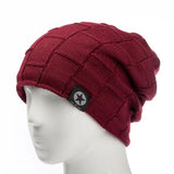 Unisex Fleece Lined Beanie Hat Knit Wool Warm Winter Hat Thick Soft Stretch Hat For Men's And Women Skullies Beanie MartLion Red 56cm-60cm 