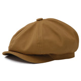 Newsboy Cap Men's Twill Cotton 8 Panel Hat Casual Baker Boy Caps Gatsby Hat Retro Hats Boina Beret MartLion Brown 63cm 