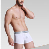 Men's underwear, scrotum support bag function, modal u convex separated boxers Mart Lion White L 