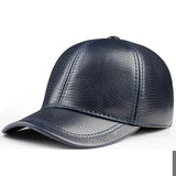 Spring genuine leather baseball cap in men's warm real cow leather caps hats MartLion 16 adjustable 