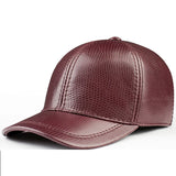 Spring genuine leather baseball cap in men's warm real cow leather caps hats MartLion 18 adjustable 