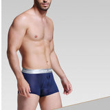 Men's underwear, scrotum support bag function, modal u convex separated boxers Mart Lion Blue L 
