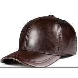 Spring genuine leather baseball cap in men's warm real cow leather caps hats MartLion 4 adjustable 