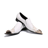 Bella Party Men's Dress Shoes Bridegroom White Genuine Leather Formal Office Oxfords MartLion   