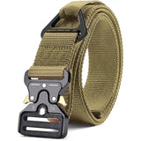 Genuine tactical belt quick release outdoor military belt soft real nylon sports accessories men's and women black belt Mart Lion ZV08 brown China 125CM