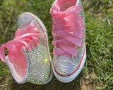 Dollbling  Sparkle Color Change Flipping Sequins High Top Casual Canvas Shoes for Kids Rhinestones Canvas Sneakers MartLion AB crystal 23 