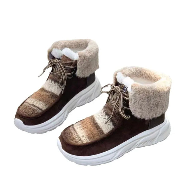 Winter Fur Inside Keep Warm Women Snow Boots Sweet Round Toes Light Ladies Short MartLion   