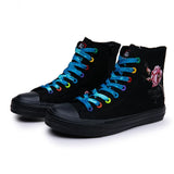 Casual Canvas Shoes Inner Zippered Rubber High Top Small White Trendy Women's Sneakers MartLion black increase 35 