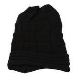 Knitted Hat Unisex Winter Skiing Cycling Outdoor Sports Soft Cold Resistant Warm Pleated Cuffed Cap MartLion black  