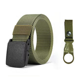 Genuine tactical belt quick release outdoor military belt soft real nylon sports accessories men's and women black belt Mart Lion ZV03 gren and shui China 125CM
