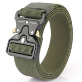 Genuine tactical belt quick release outdoor military belt soft real nylon sports accessories men's and women black belt Mart Lion 01 Elasticity green China 125CM