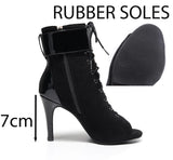 Black Party Boots Show Women Shoes High Heels Dance Stripper Jazz Pole Stage Summer The Bar MartLion Black 7cm rubber 35 