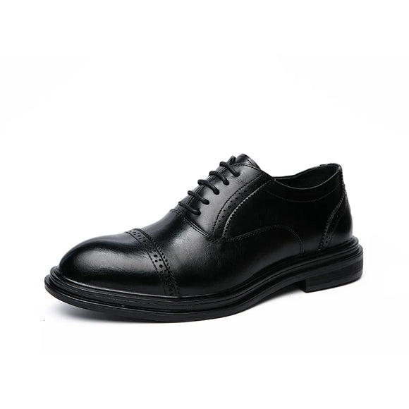 Oxford Dress Shoes Men's Leather Suit Footwear Wedding Formal MartLion black 8 