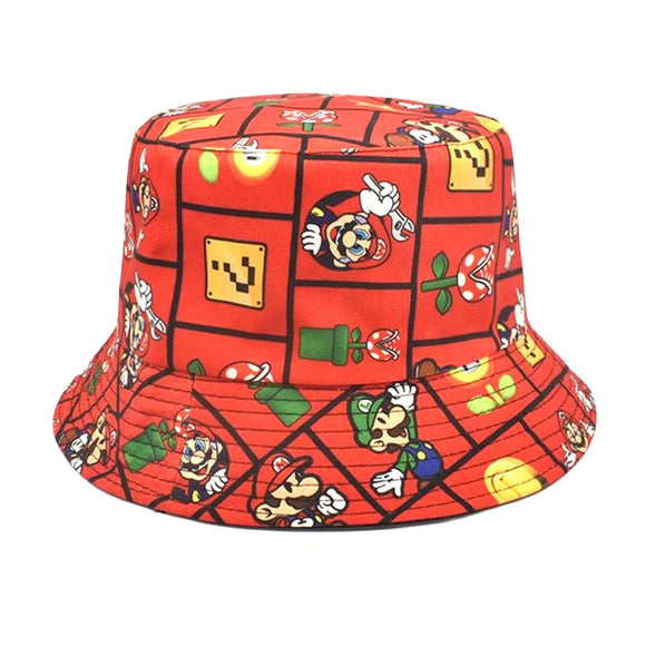 Super Mario Hat Anime Peripheral Cartoon mario Luigi Leisure Adult Outdoor Sunscreen Sunshade Fisherman Hat Holiday Gift MartLion 3 56-58cm 