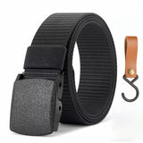 Genuine tactical belt quick release outdoor military belt soft real nylon sports accessories men's and women black belt Mart Lion ZV03 black JTG China 125CM