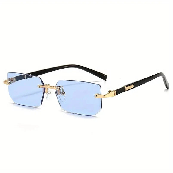 Rimless Sunglasses Rectangle Popular Women Men's Shades Small Square Summer Traveling MartLion C2 Other 