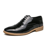 Men's Shoes Gold Patent Leather Luxury Groom Dress Wedding Designer Style Oxford MartLion 2033 Black 10 