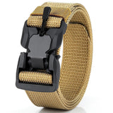 Genuine tactical belt quick release outdoor military belt soft real nylon sports accessories men's and women black belt Mart Lion ZV02 kaki China 125CM