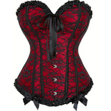 Gothic Corsets and Bustiers Top Overbust Corset Belt Slimming Women Waist Trainer Modeling Strap Waist Cincher MartLion Red S 