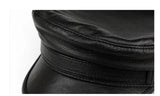 Men's Leather Hat Autumn Winter Hats Sheepskin Keep Warm Military Cap Snapback Women's Leather Hats Flat Caps MartLion   