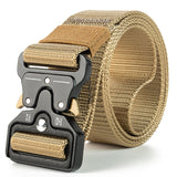 Genuine tactical belt quick release outdoor military belt soft real nylon sports accessories men's and women black belt Mart Lion ZV01 kaki China 125CM