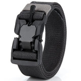Genuine tactical belt quick release outdoor military belt soft real nylon sports accessories men's and women black belt Mart Lion ZV02 black gray China 125CM
