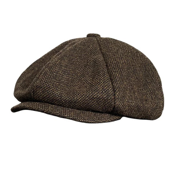  Men's Tweed 8 Panel Hat Baker Caps Retro Gatsby Hats Casual Brand Cap Cabbie Apple Beret MartLion - Mart Lion
