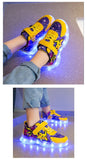Pikachu Luminous Sneakers Girl Boy Led Light Up Shoes Pokemon Kid Non-slip Glowing Children Breathable Casual MartLion   
