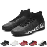 Men's Football Boots Professional Society Soccer Cleats High Ankle Futsal Shoes For Kids Training Sneakers Mart Lion   