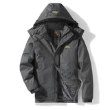 Autumn Winter Men's Windproof Hooded Jackets Winter Warm Waterproof Detachable Hat Jackets MartLion Dark Grey M 