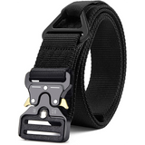 Genuine tactical belt quick release outdoor military belt soft real nylon sports accessories men's and women black belt Mart Lion ZV08 black China 125CM