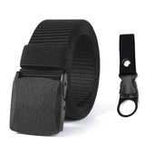 Genuine tactical belt quick release outdoor military belt soft real nylon sports accessories men's and women black belt Mart Lion ZV03 Black and shui China 125CM