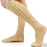 Brothock Medical Zipper Compression Socks Women Men's High Elasticity Nylon Closed Toe Pressure Stocking for Edema Varicose Veins Mart Lion   
