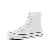 Casual Canvas Shoes with Inner Zipper Rubber and Hand Painted Small White Women Sneakers MartLion   