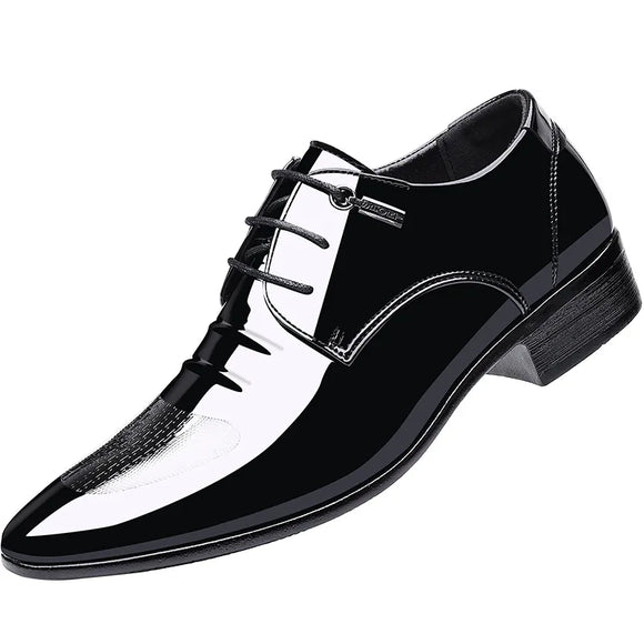 Luxury Oxford Leather Shoes Men's Breathable Patent Leather Formal Office Wedding Flats Black MartLion black 48 