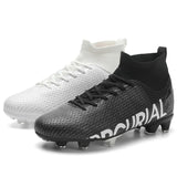 Men's Football Boots Professional Society Soccer Cleats High Ankle Futsal Shoes For Kids Training Sneakers Mart Lion BlackWhite cd Eur 44 