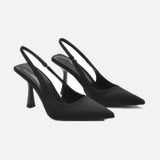 Women's Shoes Women's Pumps Pointed Toe High Heels Shallow Sandals Zapatos MartLion black 35 