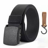 Genuine tactical belt quick release outdoor military belt soft real nylon sports accessories men's and women black belt Mart Lion ZV03 black NHG China 125CM