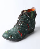 Autumn Women's Belt Sequined Low-heeled Ankle Boots MartLion green 36 