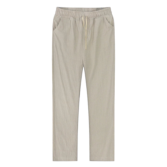 Men's Cotton Linen Pants Autumn Breathable Solid Color Linen Trousers Fitness Streetwear MartLion   
