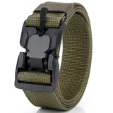 Genuine tactical belt quick release outdoor military belt soft real nylon sports accessories men's and women black belt Mart Lion ZV02 green China 125CM