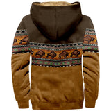 Vintage Winter Jackets Men's Bison Print Design Motorcycle Casual Long Sleeve Coats Versatile Hooded Sweatshirts MartLion   